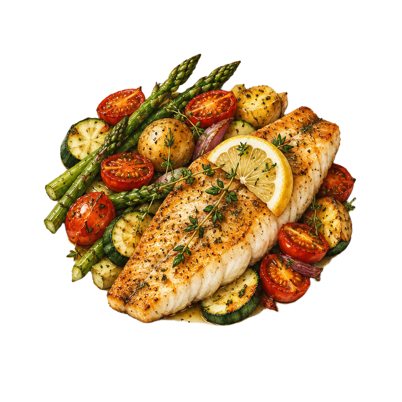 Poisson et légumes